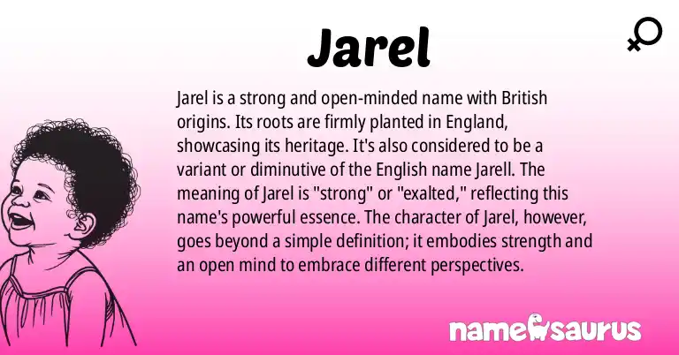 Infographic about Jarel name meaning, Jarel is a name from British origin(s).