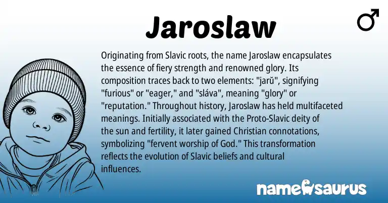Infographic about Jaroslaw name meaning, Jaroslaw is a name from Slavic origin(s).