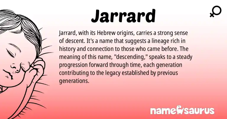 Infographic about Jarrard name meaning, Jarrard is a name from Hebrew origin(s).
