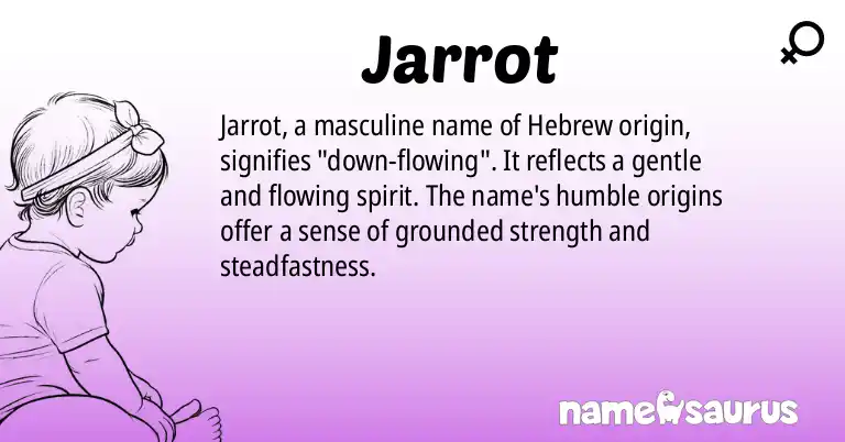 Infographic about Jarrot name meaning, Jarrot is a name from Hebrew origin(s).