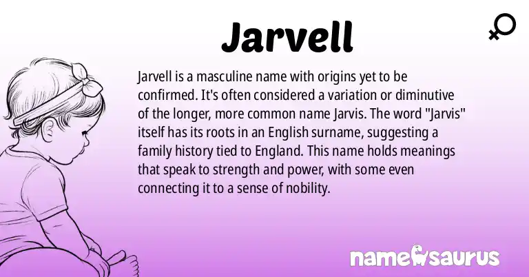 Infographic about Jarvell name meaning, Jarvell is a name from N/A origin(s).