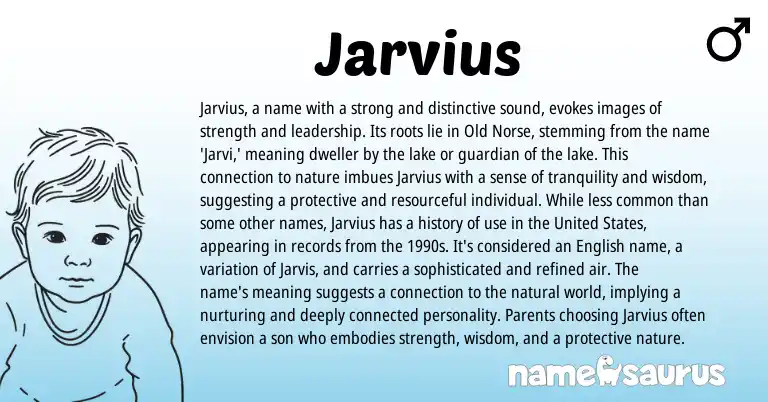 Infographic about Jarvius name meaning, Jarvius is a name from Norse origin(s).