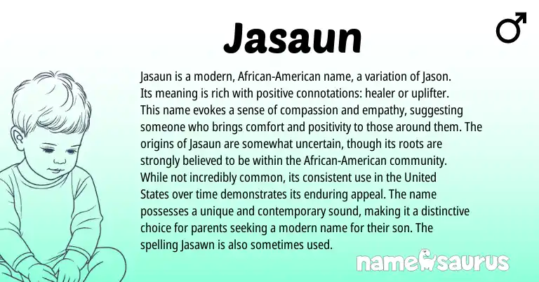 Infographic about Jasaun name meaning, Jasaun is a name from Other origin(s).