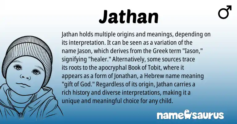 Infographic about Jathan name meaning, Jathan is a name from Hebrew, Greek origin(s).