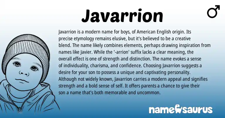 Infographic about Javarrion name meaning, Javarrion is a name from Other origin(s).