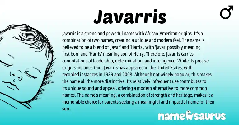 Infographic about Javarris name meaning, Javarris is a name from Other origin(s).