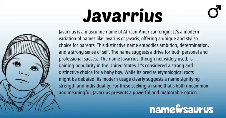 Infographic about Javarrius name meaning, Javarrius is a name from Other origin(s).