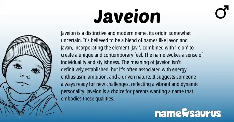 Infographic about Javeion name meaning, Javeion is a name from Other origin(s).