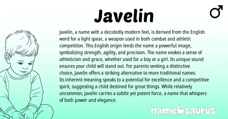 Infographic about Javelin name meaning, Javelin is a name from English origin(s).