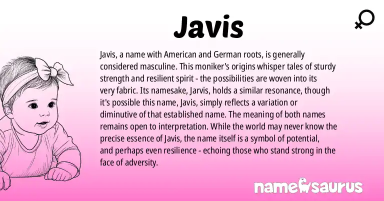 Infographic about Javis name meaning, Javis is a name from American, German origin(s).
