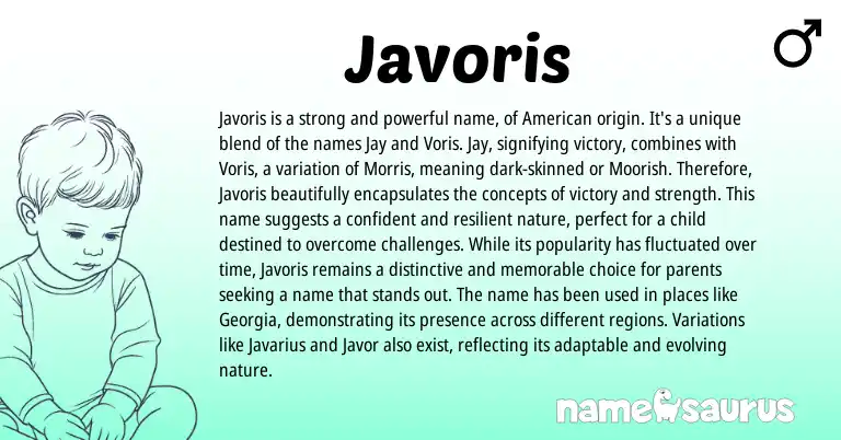 Infographic about Javoris name meaning, Javoris is a name from English, American origin(s).