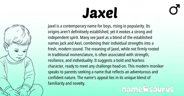 Infographic about Jaxel name meaning, Jaxel is a name from Other origin(s).