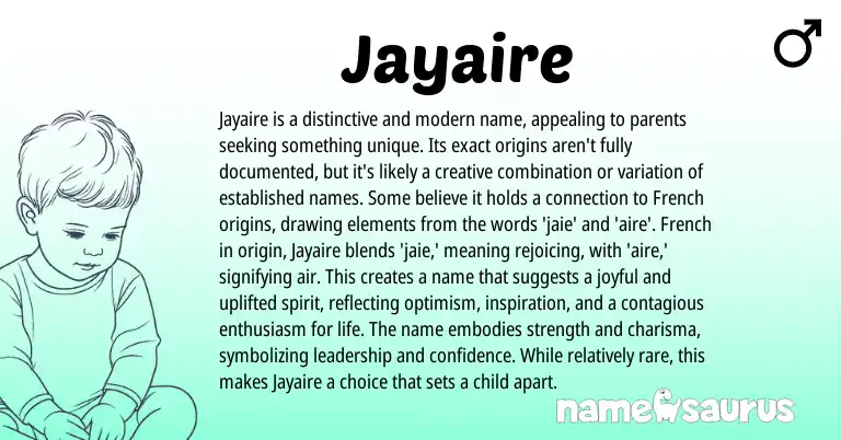 Infographic about Jayaire name meaning, Jayaire is a name from French origin(s).