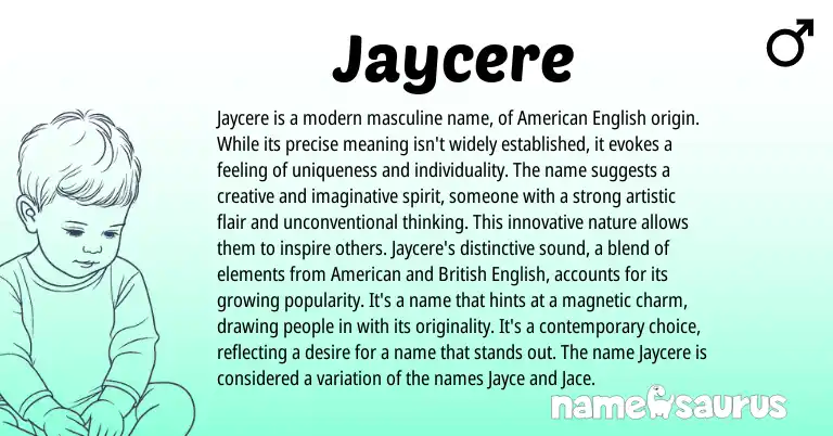Infographic about Jaycere name meaning, Jaycere is a name from Other origin(s).
