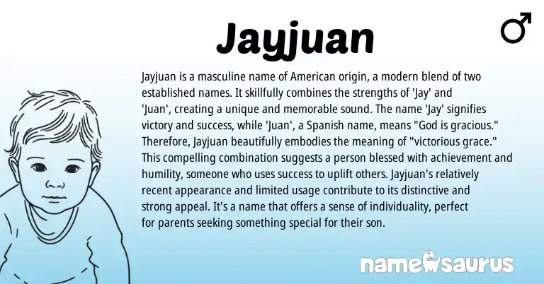 Infographic about Jayjuan name meaning, Jayjuan is a name from Spanish origin(s).