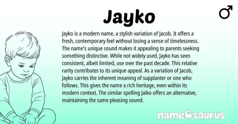 Infographic about Jayko name meaning, Jayko is a name from Other origin(s).