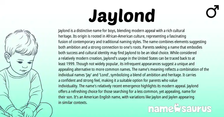 Infographic about Jaylond name meaning, Jaylond is a name from Other origin(s).