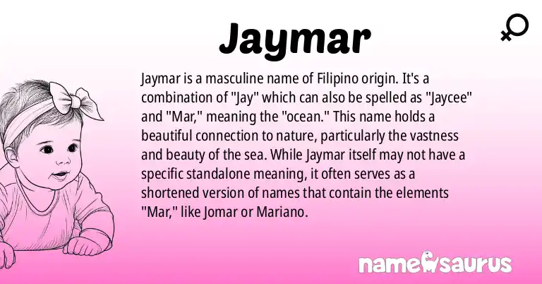 Infographic about Jaymar name meaning, Jaymar is a name from Filipino origin(s).