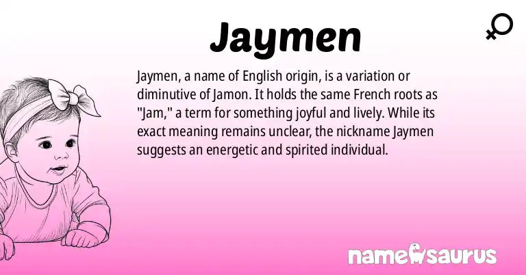 Infographic about Jaymen name meaning, Jaymen is a name from English origin(s).