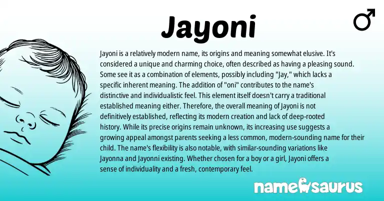 Infographic about Jayoni name meaning, Jayoni is a name from Other origin(s).