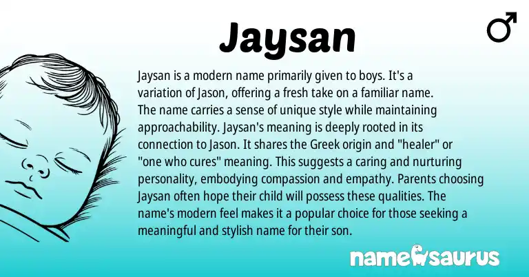 Infographic about Jaysan name meaning, Jaysan is a name from Other origin(s).
