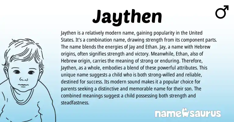 Infographic about Jaythen name meaning, Jaythen is a name from Other origin(s).