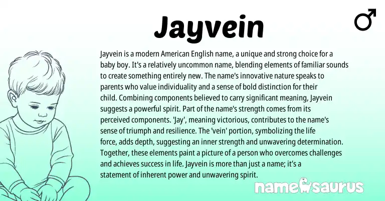 Infographic about Jayvein name meaning, Jayvein is a name from Other origin(s).
