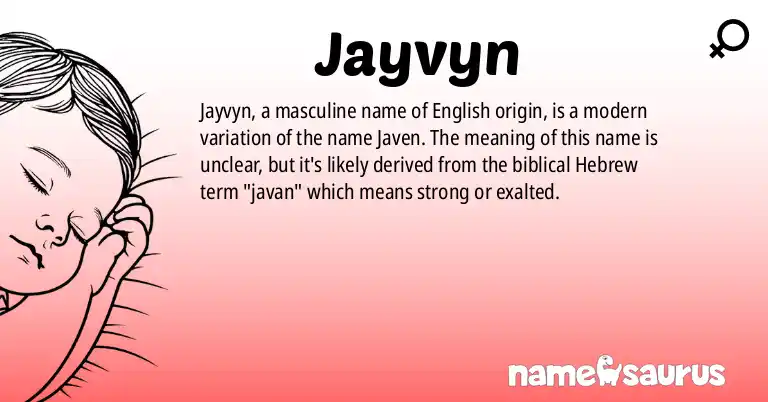 Infographic about Jayvyn name meaning, Jayvyn is a name from English origin(s).