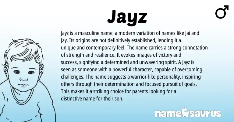 Infographic about Jayz name meaning, Jayz is a name from Other origin(s).