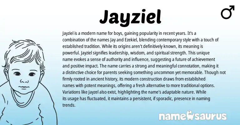 Infographic about Jayziel name meaning, Jayziel is a name from Other origin(s).