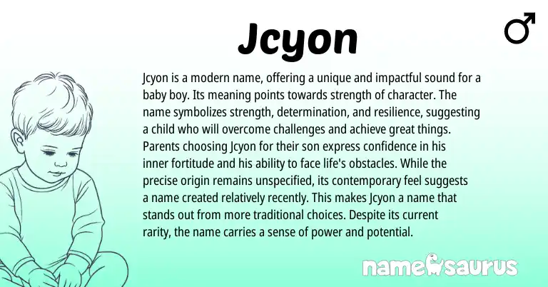 Infographic about Jcyon name meaning, Jcyon is a name from Other origin(s).