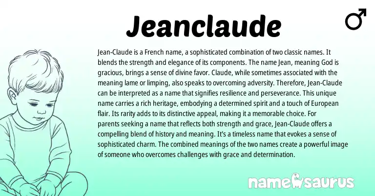 Infographic about Jeanclaude name meaning, Jeanclaude is a name from French origin(s).
