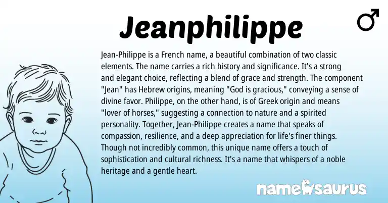 Infographic about Jeanphilippe name meaning, Jeanphilippe is a name from French origin(s).