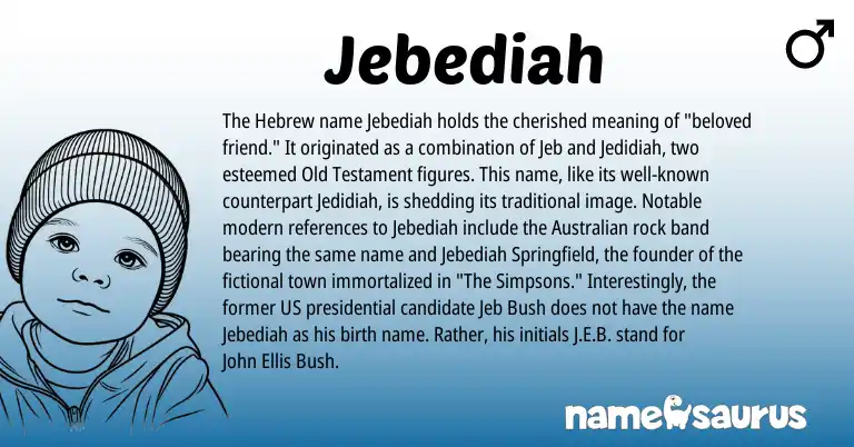 Infographic about Jebediah name meaning, Jebediah is a name from Australian, Hebrew origin(s).