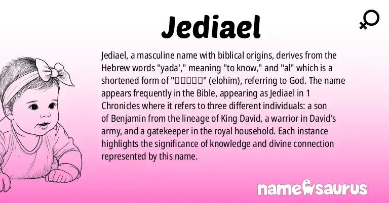 Infographic about Jediael name meaning, Jediael is a name from Biblical origin(s).