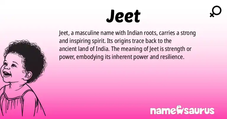 Infographic about Jeet name meaning, Jeet is a name from Indian origin(s).