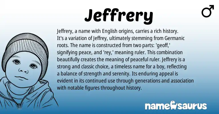 Infographic about Jeffrery name meaning, Jeffrery is a name from Germanic origin(s).