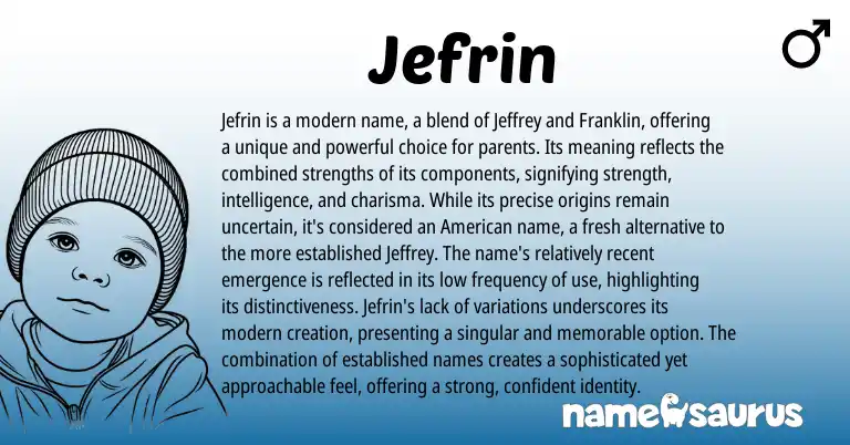 Infographic about Jefrin name meaning, Jefrin is a name from Other origin(s).