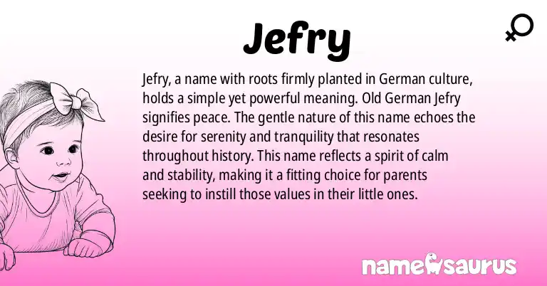 Infographic about Jefry name meaning, Jefry is a name from German origin(s).