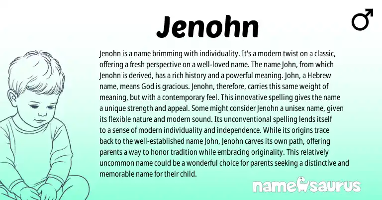 Infographic about Jenohn name meaning, Jenohn is a name from Other origin(s).