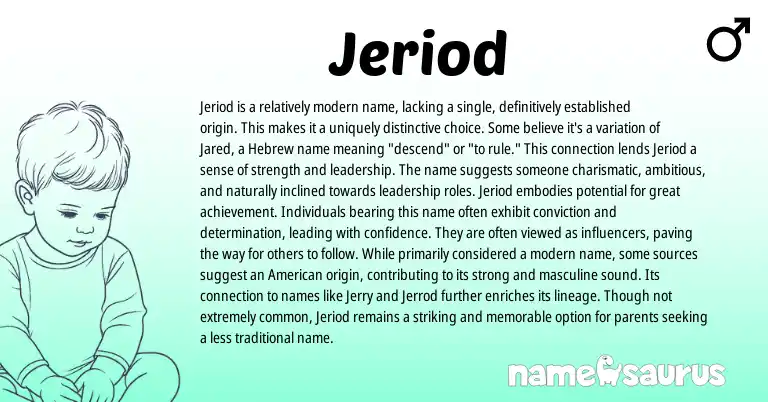 Infographic about Jeriod name meaning, Jeriod is a name from Hebrew, English origin(s).
