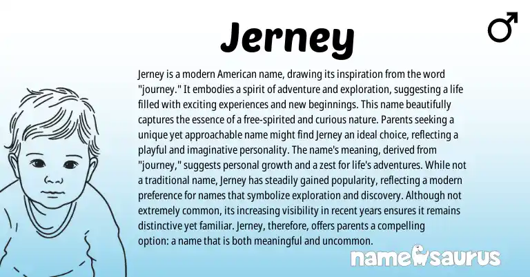 Infographic about Jerney name meaning, Jerney is a name from English, American origin(s).