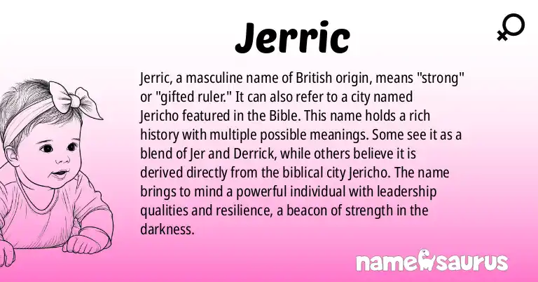 Infographic about Jerric name meaning, Jerric is a name from British origin(s).