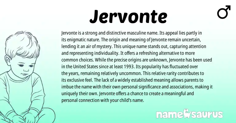 Infographic about Jervonte name meaning, Jervonte is a name from Other origin(s).