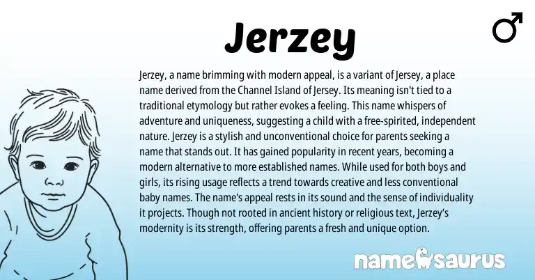 Infographic about Jerzey name meaning, Jerzey is a name from Other origin(s).