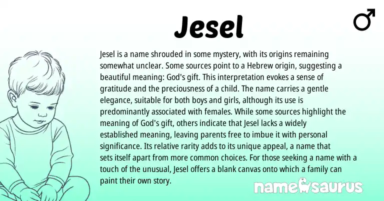 Infographic about Jesel name meaning, Jesel is a name from Hebrew origin(s).