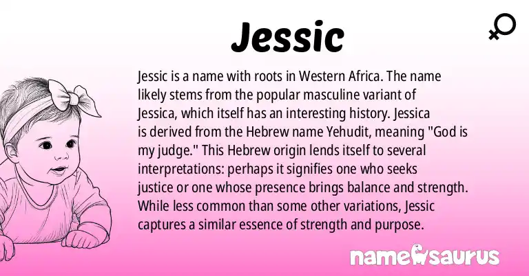 Infographic about Jessic name meaning, Jessic is a name from Western African origin(s).