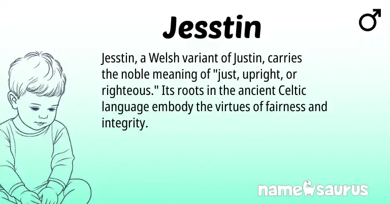 Infographic about Jesstin name meaning, Jesstin is a name from Welsh, Celtic origin(s).