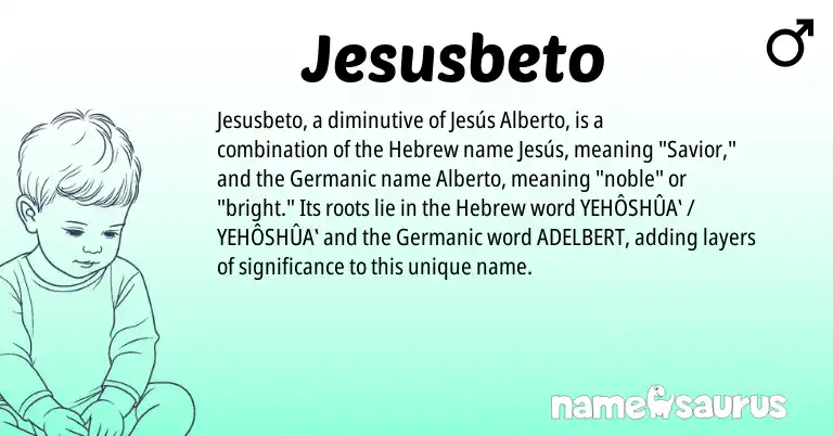 Infographic about Jesusbeto name meaning, Jesusbeto is a name from Germanic, Hebrew origin(s).
