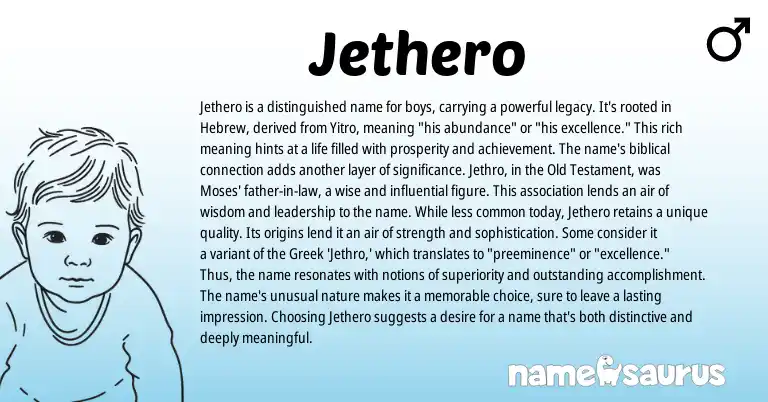 Infographic about Jethero name meaning, Jethero is a name from Greek origin(s).